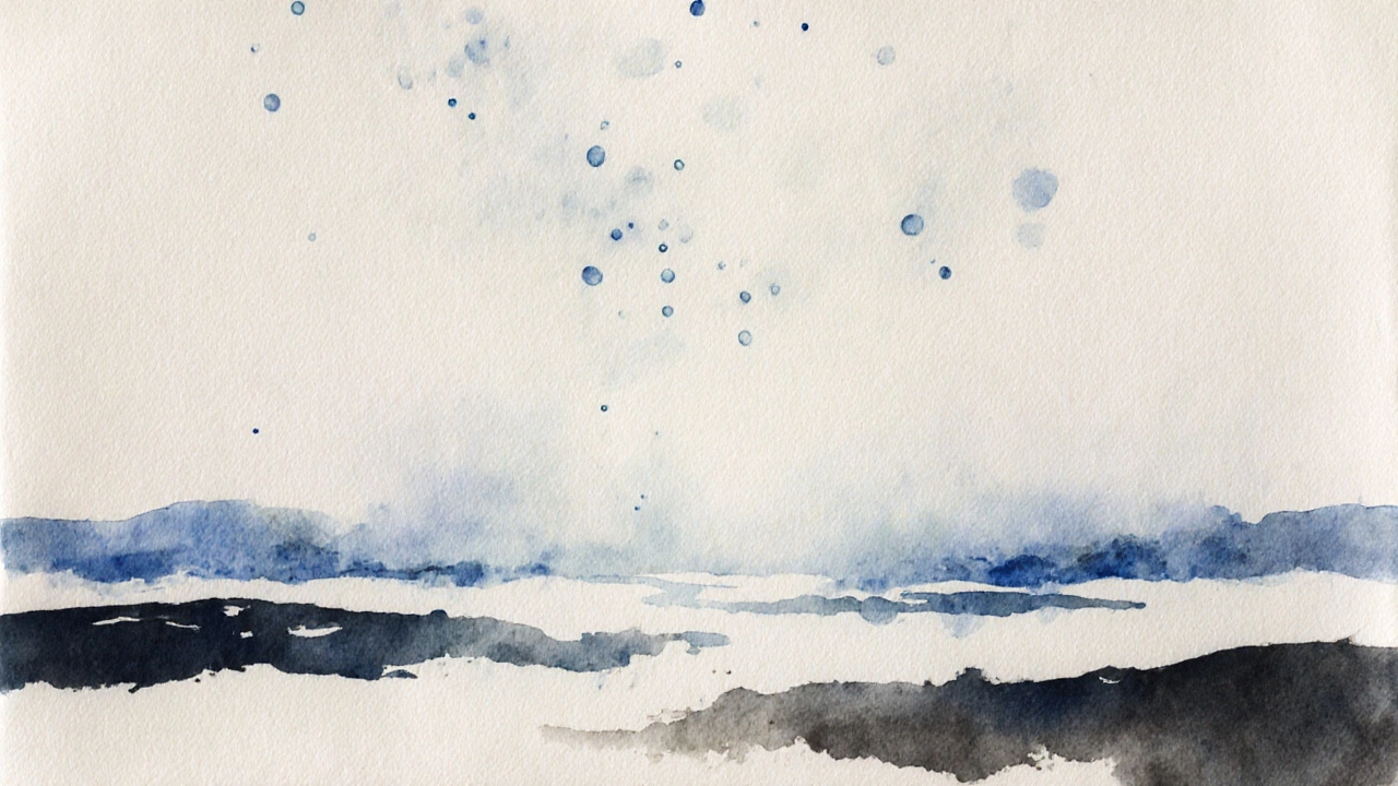 A luminous landscape emerges from untouched white paper, with overworked muddy areas replaced by floating light.