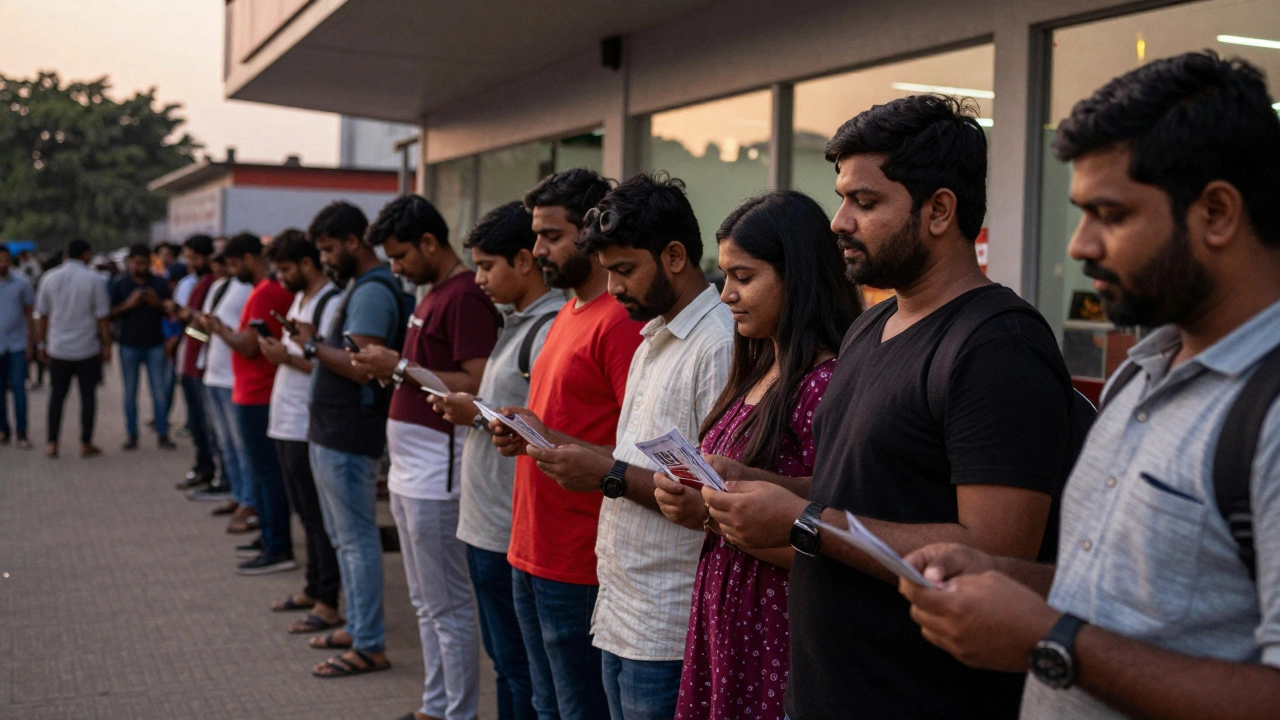 Fans queuing at a venue box office for a more transparent ticket buying experience